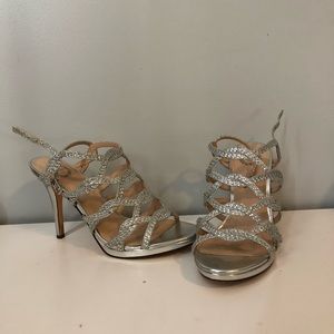 Silver 3 inch heels